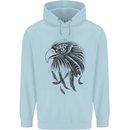 Eagle Ornithology Bird of Prey Mens 80% Cotton Hoodie Light Blue