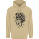 Eagle Ornithology Bird of Prey Mens 80% Cotton Hoodie Sand