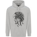 Eagle Ornithology Bird of Prey Mens 80% Cotton Hoodie Sports Grey