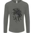 Eagle Ornithology Bird of Prey Mens Long Sleeve T-Shirt Charcoal