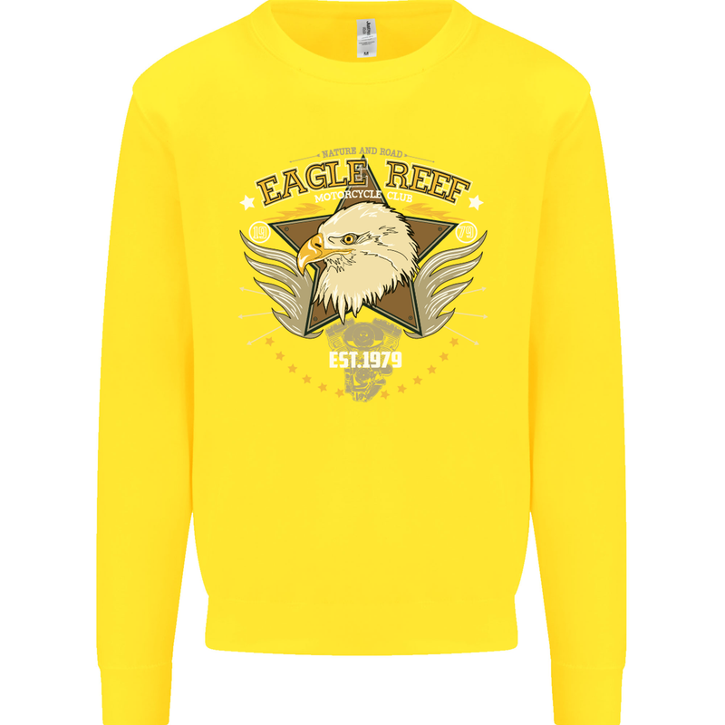 Eagle Reef Motorcycle Motorbike Biker Kids Sweatshirt Jumper Yellow