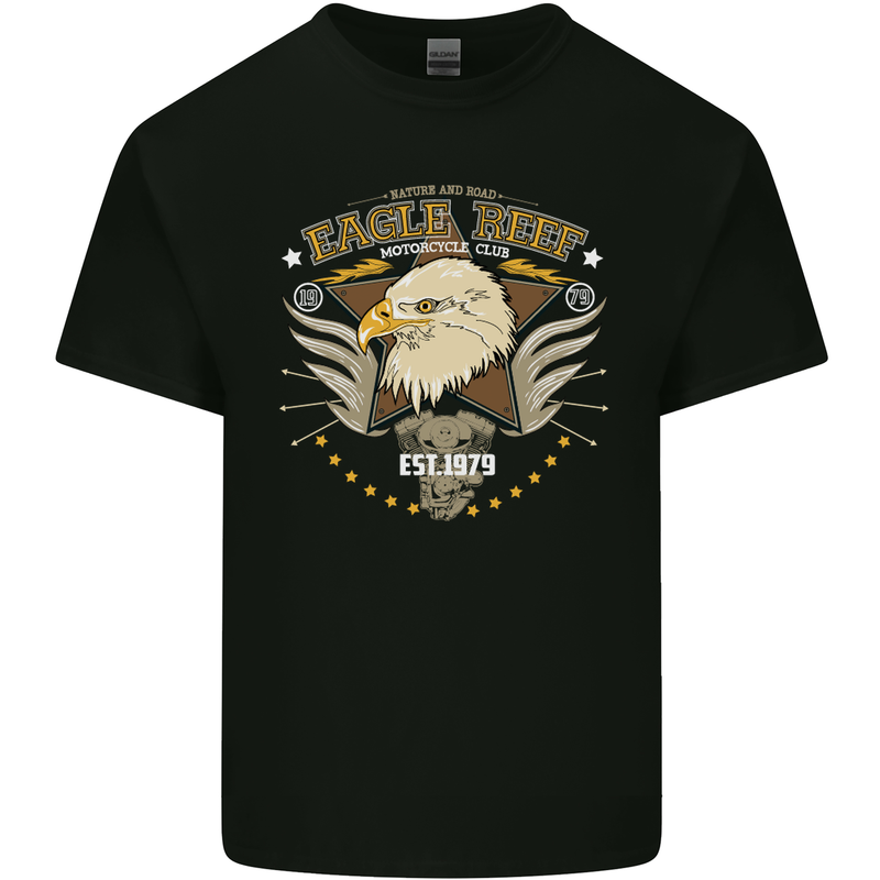 Eagle Reef Motorcycle Motorbike Biker Kids T-Shirt Childrens Black