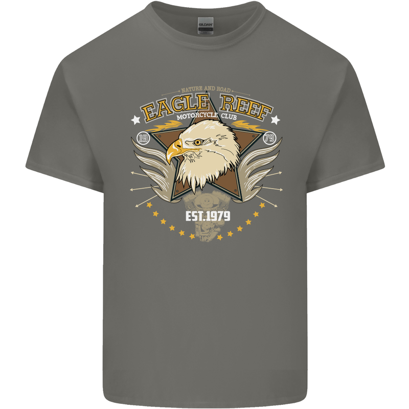 Eagle Reef Motorcycle Motorbike Biker Kids T-Shirt Childrens Charcoal