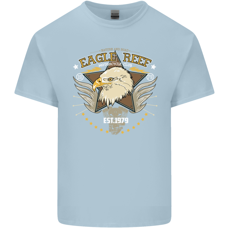 Eagle Reef Motorcycle Motorbike Biker Kids T-Shirt Childrens Light Blue