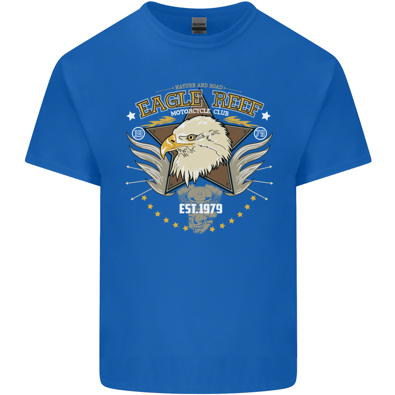Eagle Reef Motorcycle Motorbike Biker Kids T-Shirt Childrens Royal Blue