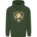 Eagle Reef Motorcycle Motorbike Biker Mens 80% Cotton Hoodie Forest Green