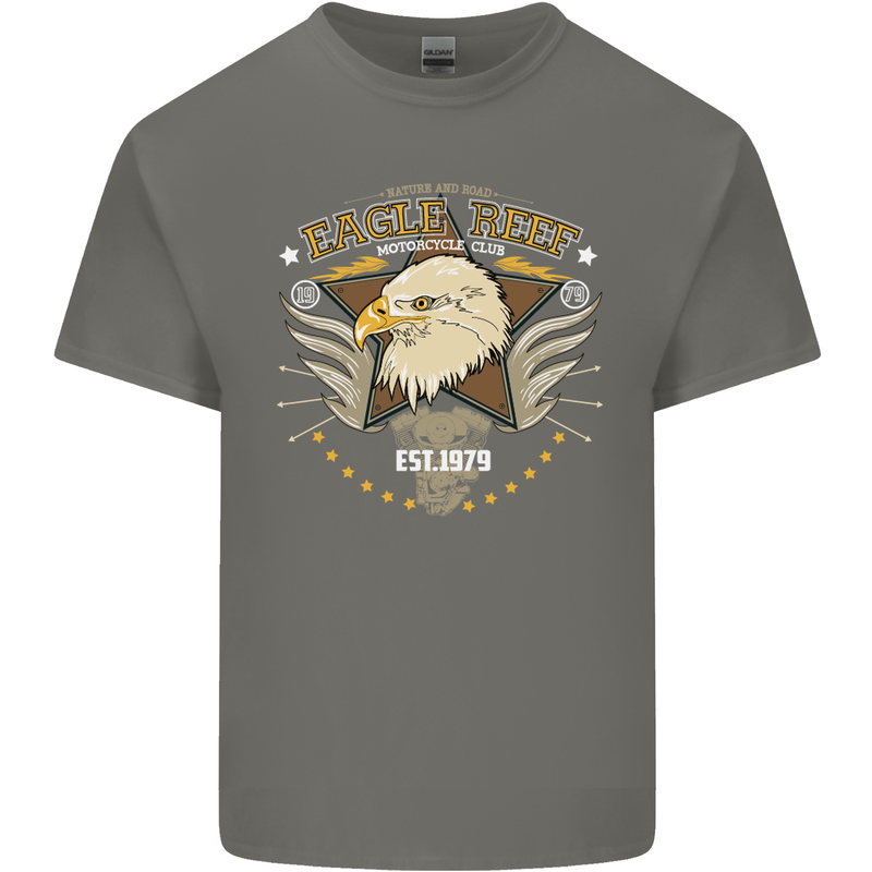 Eagle Reef Motorcycle Motorbike Biker Mens Cotton T-Shirt Tee Top Charcoal