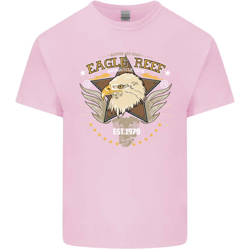 Eagle Reef Motorcycle Motorbike Biker Mens Cotton T-Shirt Tee Top Light Pink