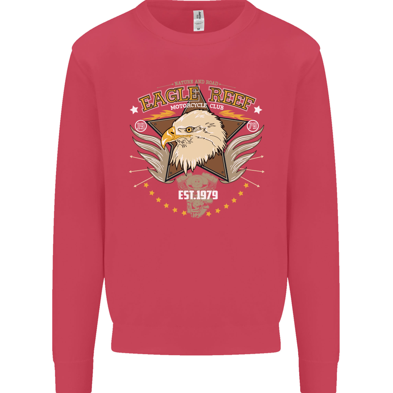 Eagle Reef Motorcycle Motorbike Biker Mens Sweatshirt Jumper Heliconia