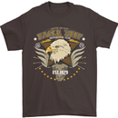 Eagle Reef Motorcycle Motorbike Biker Mens T-Shirt Cotton Gildan Dark Chocolate