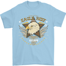 Eagle Reef Motorcycle Motorbike Biker Mens T-Shirt Cotton Gildan Light Blue