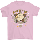 Eagle Reef Motorcycle Motorbike Biker Mens T-Shirt Cotton Gildan Light Pink