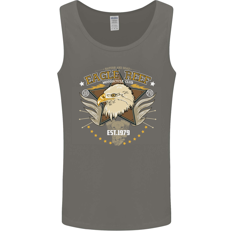 Eagle Reef Motorcycle Motorbike Biker Mens Vest Tank Top Charcoal