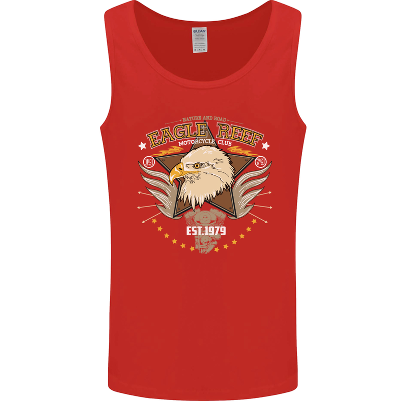 Eagle Reef Motorcycle Motorbike Biker Mens Vest Tank Top Red