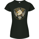 Eagle Reef Motorcycle Motorbike Biker Womens Petite Cut T-Shirt Black