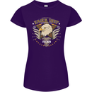 Eagle Reef Motorcycle Motorbike Biker Womens Petite Cut T-Shirt Purple