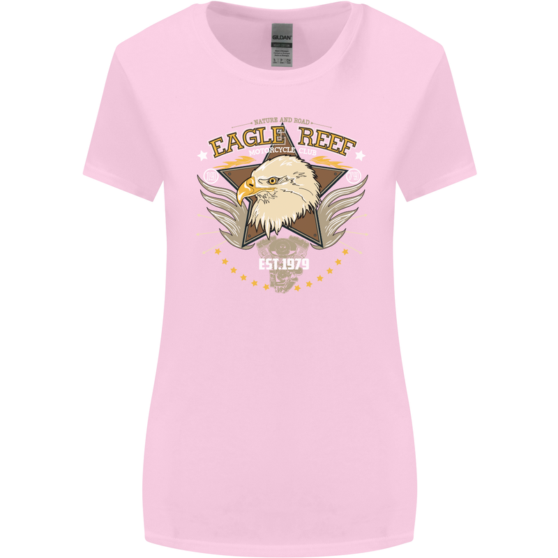 Eagle Reef Motorcycle Motorbike Biker Womens Wider Cut T-Shirt Light Pink