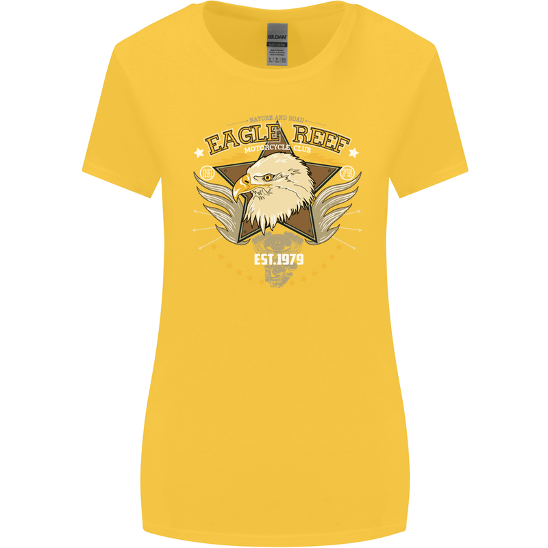 Eagle Reef Motorcycle Motorbike Biker Womens Wider Cut T-Shirt Yellow