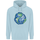 Earth Hands Climate Change Environment Childrens Kids Hoodie Light Blue