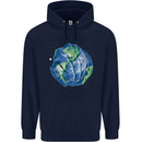 Earth Hands Climate Change Environment Childrens Kids Hoodie Navy Blue