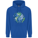 Earth Hands Climate Change Environment Childrens Kids Hoodie Royal Blue