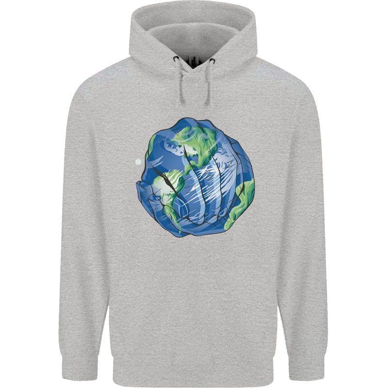 Earth Hands Climate Change Environment Childrens Kids Hoodie Sports Grey