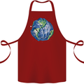 Earth Hands Climate Change Environment Cotton Apron 100% Organic Maroon
