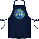 Earth Hands Climate Change Environment Cotton Apron 100% Organic Navy Blue