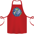 Earth Hands Climate Change Environment Cotton Apron 100% Organic Red