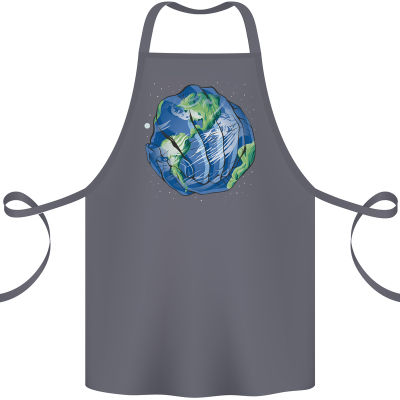 Earth Hands Climate Change Environment Cotton Apron 100% Organic Steel