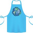 Earth Hands Climate Change Environment Cotton Apron 100% Organic Turquoise