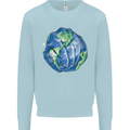 Earth Hands Climate Change Environment Kids Sweatshirt Jumper Light Blue