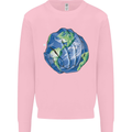 Earth Hands Climate Change Environment Kids Sweatshirt Jumper Light Pink