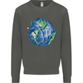 Earth Hands Climate Change Environment Kids Sweatshirt Jumper Storm Grey