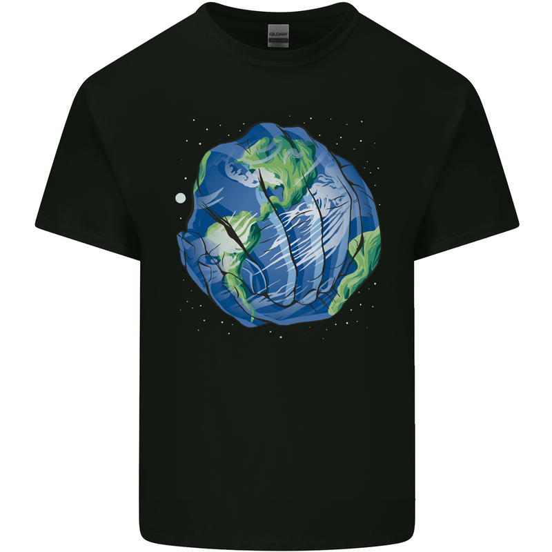 Earth Hands Climate Change Environment Kids T-Shirt Childrens Black