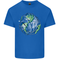 Earth Hands Climate Change Environment Kids T-Shirt Childrens Royal Blue