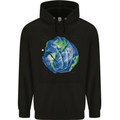 Earth Hands Climate Change Environment Mens 80% Cotton Hoodie Black