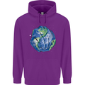 Earth Hands Climate Change Environment Mens 80% Cotton Hoodie Purple