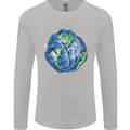 Earth Hands Climate Change Environment Mens Long Sleeve T-Shirt Sports Grey