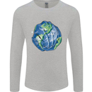 Earth Hands Climate Change Environment Mens Long Sleeve T-Shirt Sports Grey