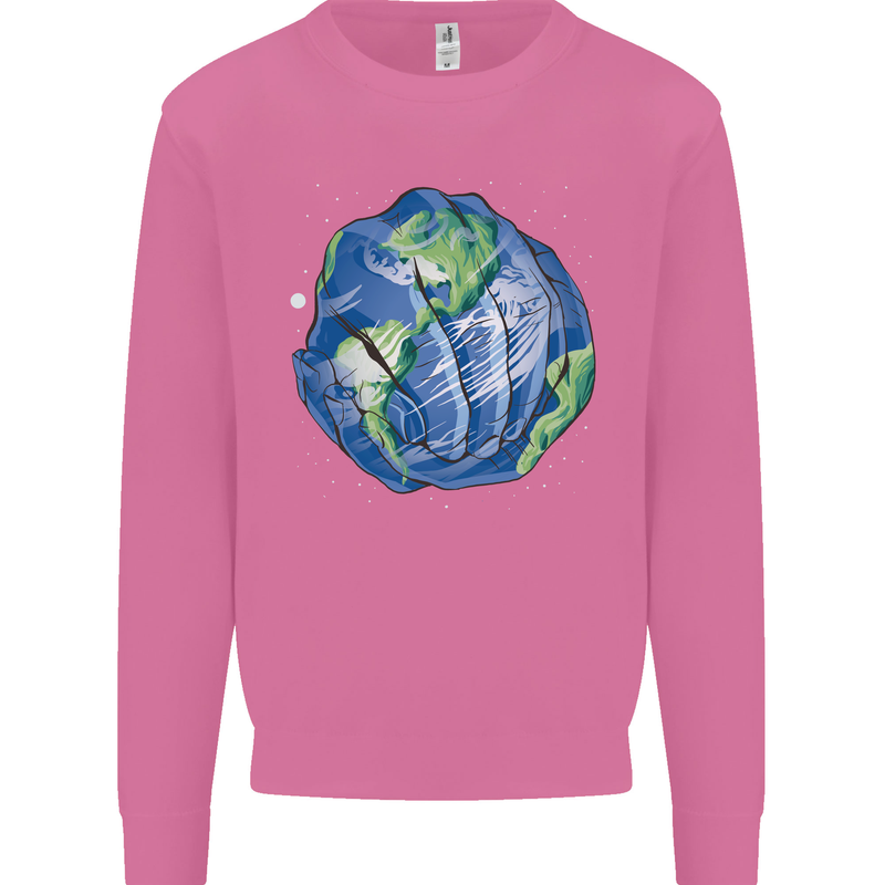 Earth Hands Climate Change Environment Mens Sweatshirt Jumper Azalea