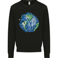 Earth Hands Climate Change Environment Mens Sweatshirt Jumper Black