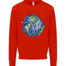 Earth Hands Climate Change Environment Mens Sweatshirt Jumper Bright Red