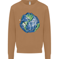 Earth Hands Climate Change Environment Mens Sweatshirt Jumper Caramel Latte