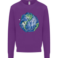 Earth Hands Climate Change Environment Mens Sweatshirt Jumper Purple