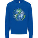 Earth Hands Climate Change Environment Mens Sweatshirt Jumper Royal Blue
