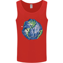 Earth Hands Climate Change Environment Mens Vest Tank Top Red