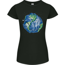 Earth Hands Climate Change Environment Womens Petite Cut T-Shirt Black