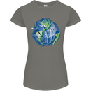 Earth Hands Climate Change Environment Womens Petite Cut T-Shirt Charcoal