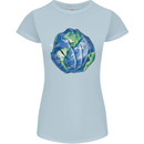 Earth Hands Climate Change Environment Womens Petite Cut T-Shirt Light Blue